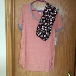 LLR XL Peach Classic & Black/Circles OS Leggings
